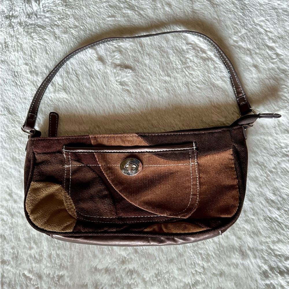 Nine West 70s Vibes Corduroy Retro Patch Shoulder Bag Purse